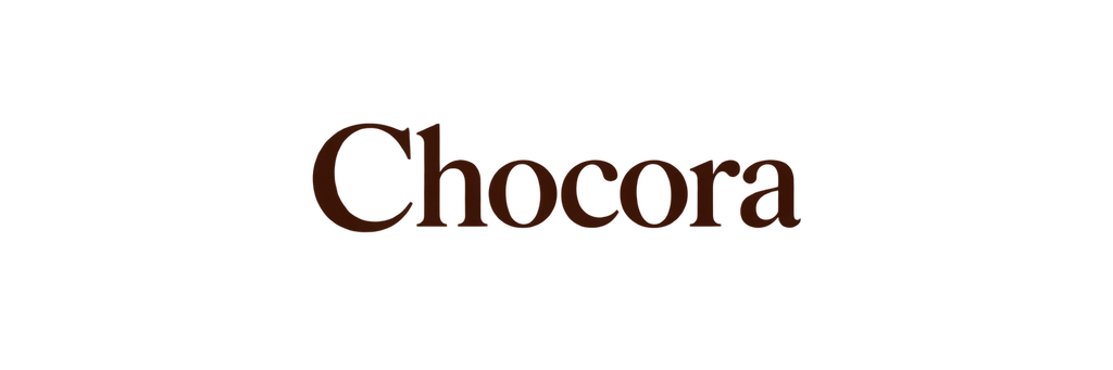 Create a clean typographic logo reading exactly “Chocora” and nothing else. Use an elegant, warm, so